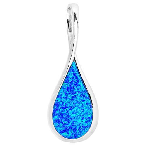 Blue Opal Teardrop Pendant