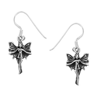 Jolies Boucles d'Oreilles Fée Argent