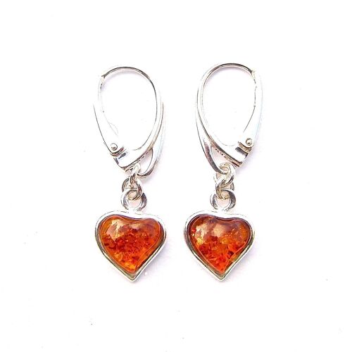 Stunning Amber Heart Earrings