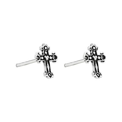 Pretty Silver Cross Studs