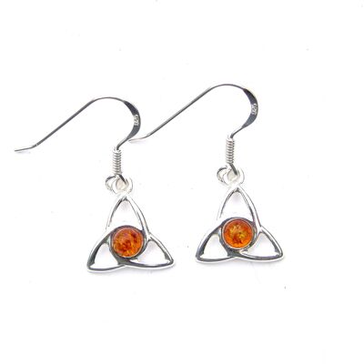 Amber Goddess Triquetra Earrings