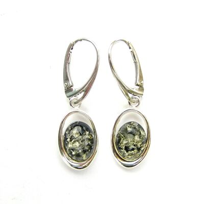 Pretty Green Amber Earrings