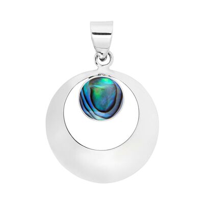 Superbe pendentif rond en ormeau