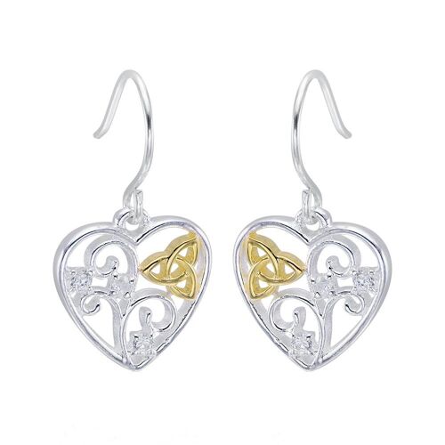 Trinity Filigree Heart Earrings