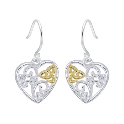 Trinity Filigree Heart Earrings