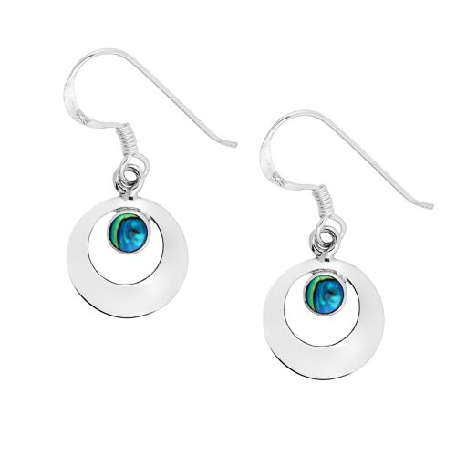 Pretty Abalone Round Earrings