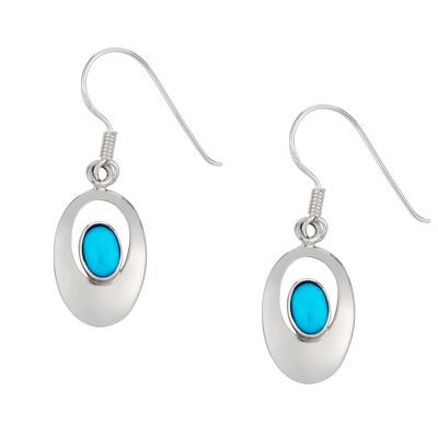 Hermosos aretes ovalados de turquesa