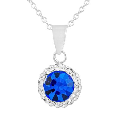 Lovely Sapphire CZ Crystal Necklace