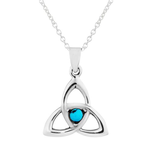 Turquoise Goddess Triquetra Necklace
