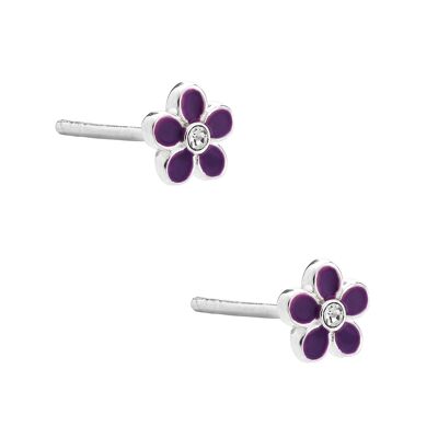 Purple Flower Studs