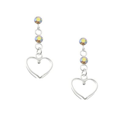 Boucles d'oreilles cœur goutte AB