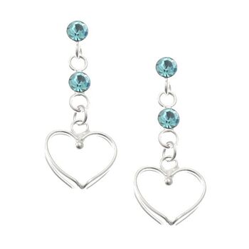 Boucles d'oreilles en forme de cœur Aqua Drop