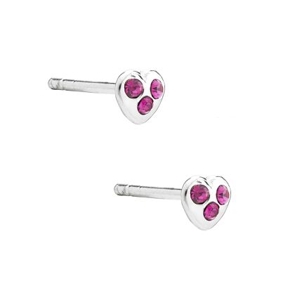 Pretty Fuchsia Heart Studs