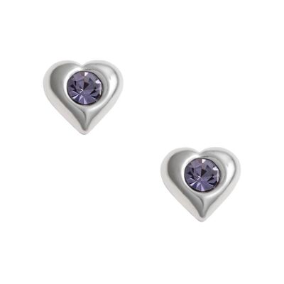 Tanzanite Puff Heart Studs