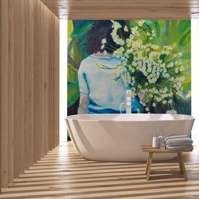 Special wet room wallpaper: The bucolic invitation