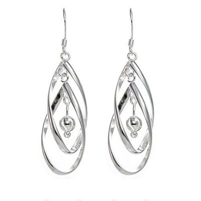 Grandes boucles d'oreilles 3d en argent