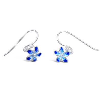 Schöne blaue Blumenohrringe - Ohrringe