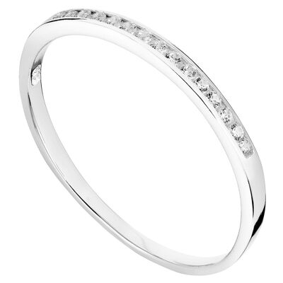 Hermoso anillo de banda de cristal delicado