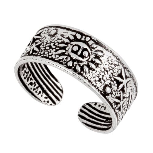Sun and Stars Silver Toe Ring