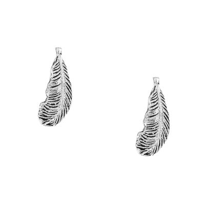 Stunning Silver Feather Studs