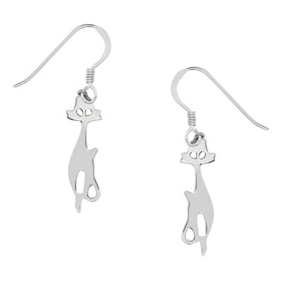 Boucles d'oreilles silhouette de chat mignon