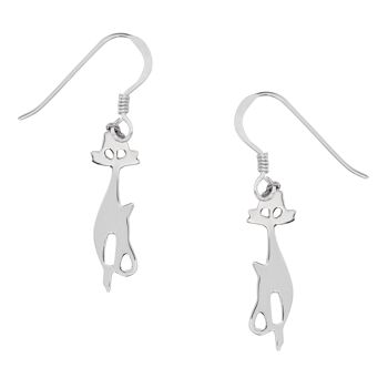 Boucles d'oreilles silhouette de chat mignon