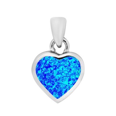 Bellissimo ciondolo cuore opale blu