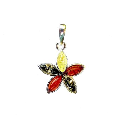 Beau pendentif fleur d'ambre