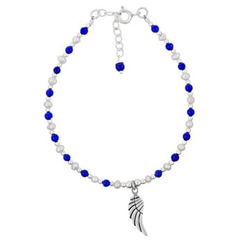 Bracelet Charm Aile d'Ange Lapis Lazuli & Perle