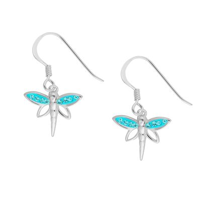 Beautiful Aqua Dragonfly Earrings