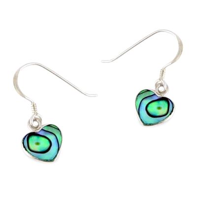 Jolies Boucles d'Oreilles Coeur d'Abalone