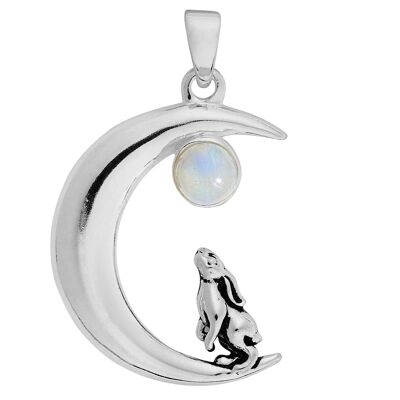 Hare in Moon Pendant