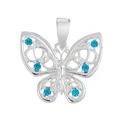 Beautiful Aqua Butterfly Pendant - Pendant