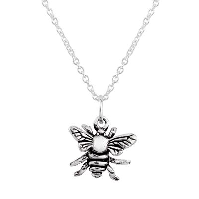 Hermoso collar de abeja de plata