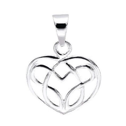 Heritage Silver Celtic Knot Heart Pendant | Bradley Hatch