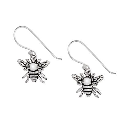 Hermosos Aretes de Abeja de Plata - Aretes