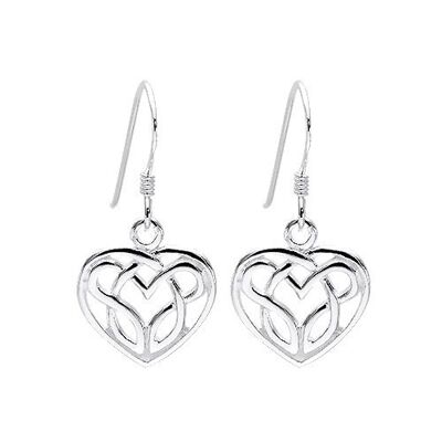 Jolies boucles d'oreilles coeur celtique