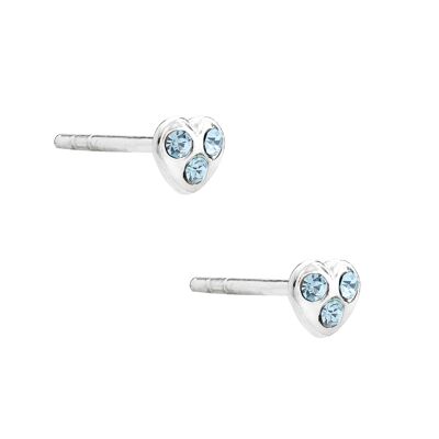 Beautiful Aqua Heart Studs