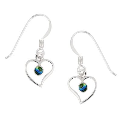 Dainty Abalone Heart Earrings