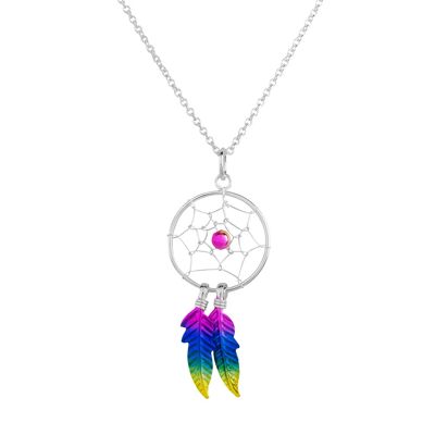 Rainbow Dreamcatcher Necklace