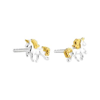 Pretty Two Tone Unicorn Studs