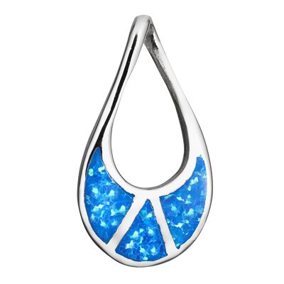 Superbe pendentif en forme de goutte d'opale bleue
