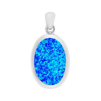 Absolutely Stunning X Large pendentif ovale en opale bleue