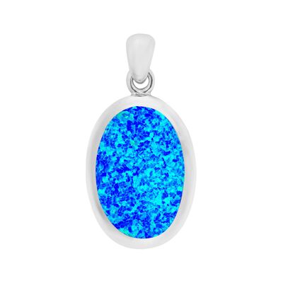 Pendente ovale blu opale grande X Assolutamente sbalorditivo