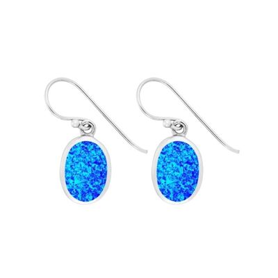 Splendidi orecchini ovali con opale blu