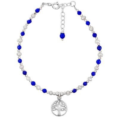 Lapis Tree of Life Charm Bracelet