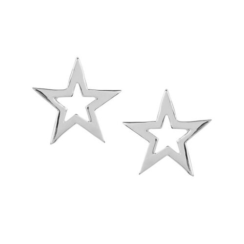 Pretty Silver Star Studs