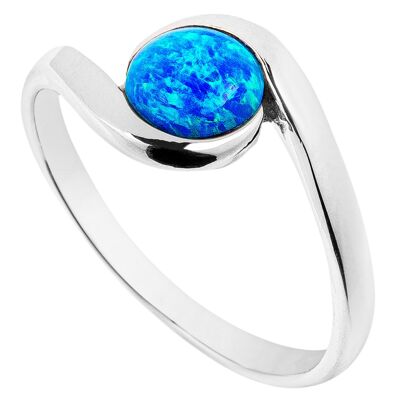 Blue Opal Swirl Ring