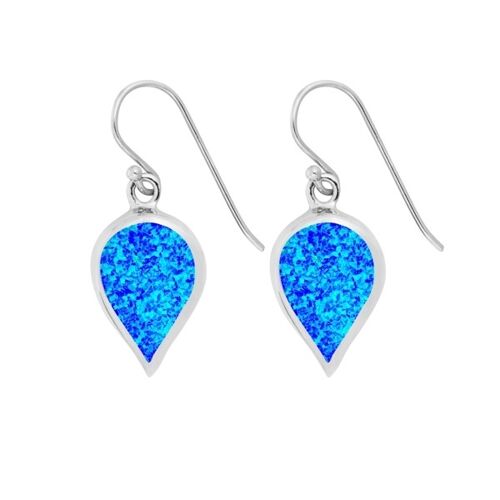 Blue Opal Inverted Teardrop Earrings