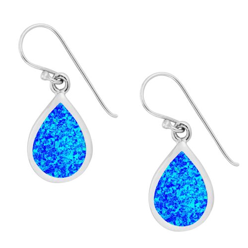 Stunning Blue Opal Teardrop Earrings